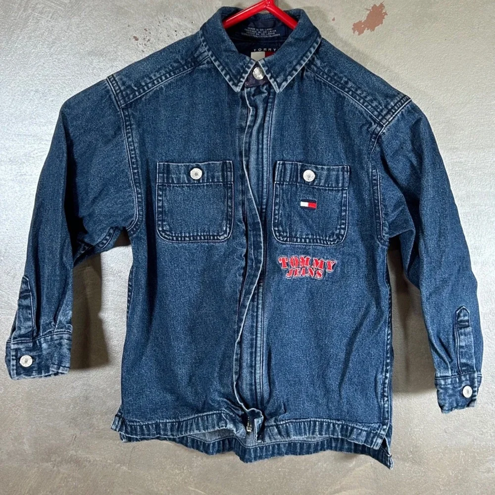 Tommy Hilfiger Tommy Jeans Kids Denim Button Down Shirt Medium Wash Size 6